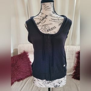 HT Naturals womans hooded vest with zipper. Size medium.